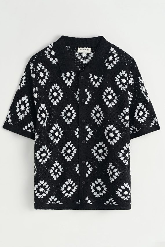 Kort mouwen shirt in doorschijnende tricot