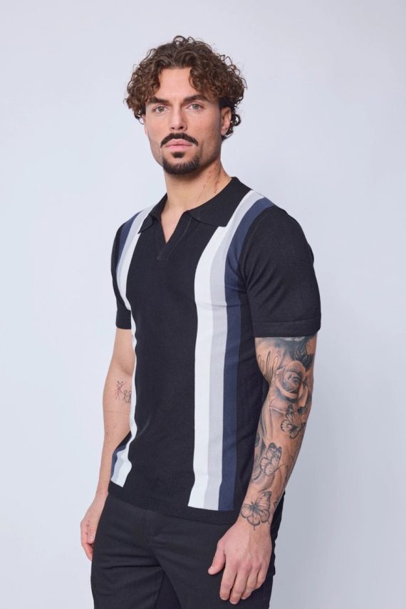 Gestreept poloshirt aan de zijkant