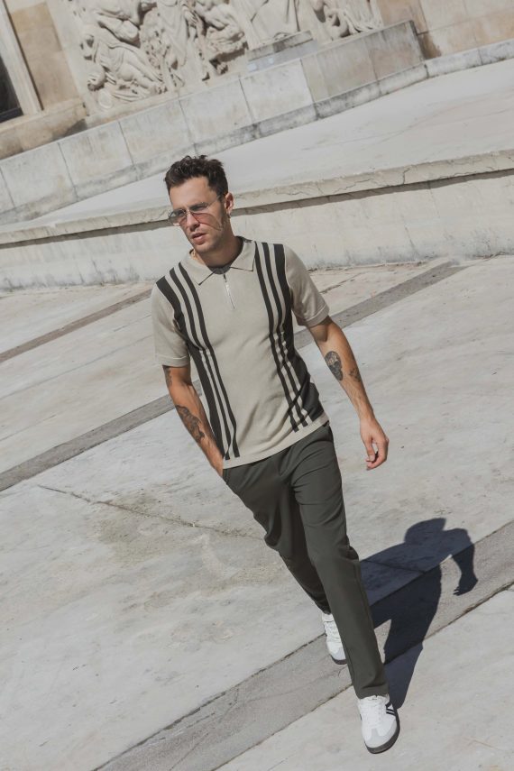 Polo avec détail à rayure