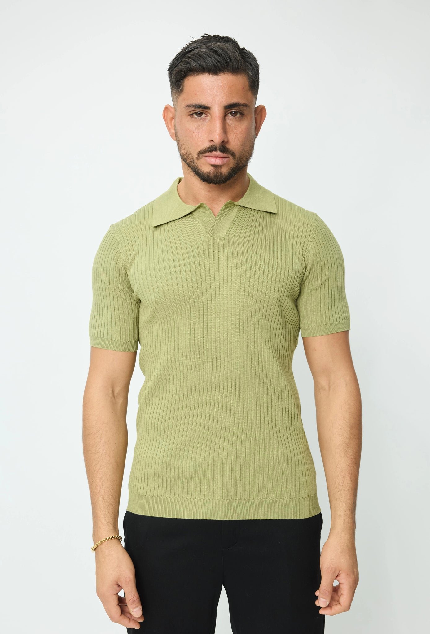 Effen poloshirt met gestreept effect