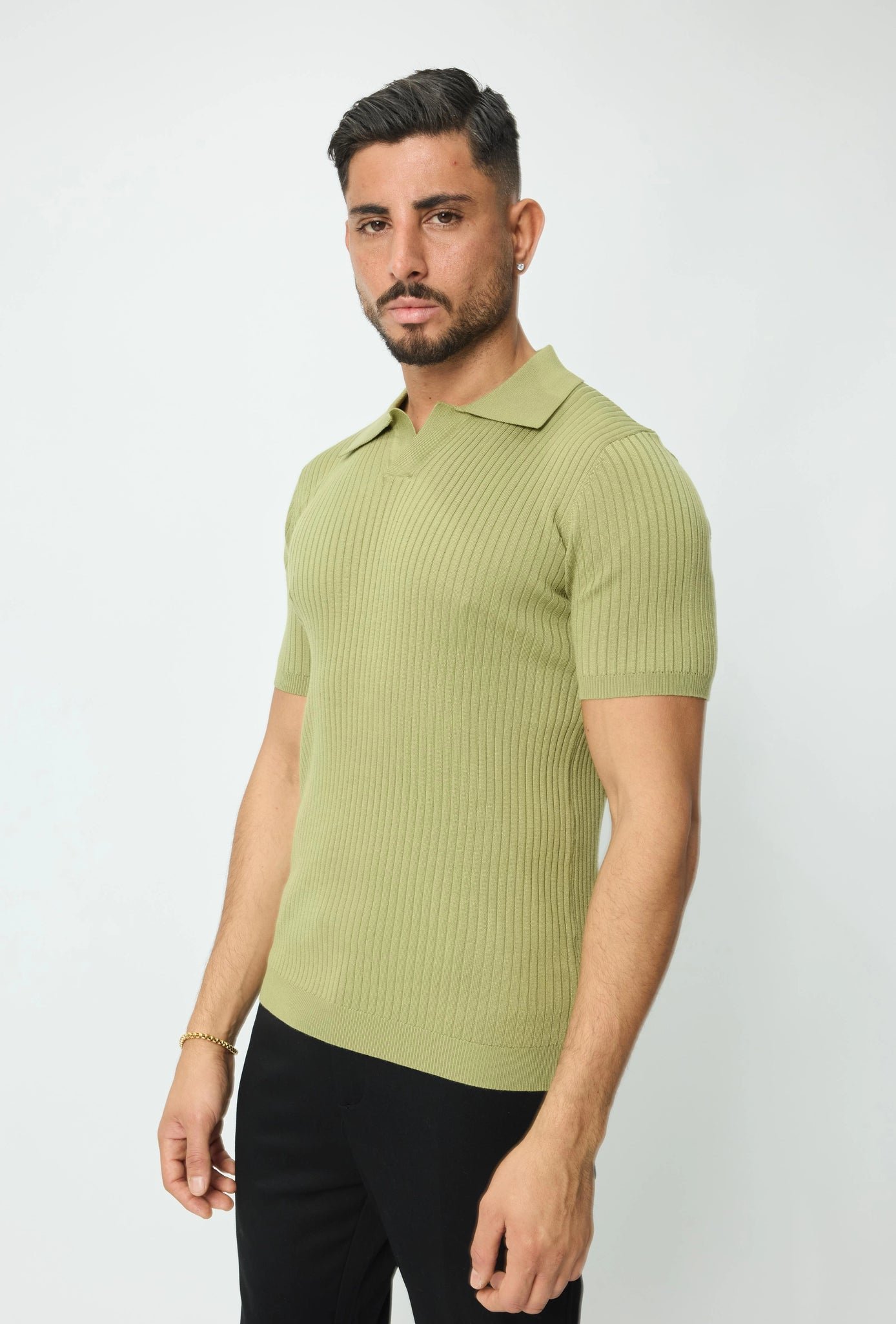 Effen poloshirt met gestreept effect - Afbeelding 4