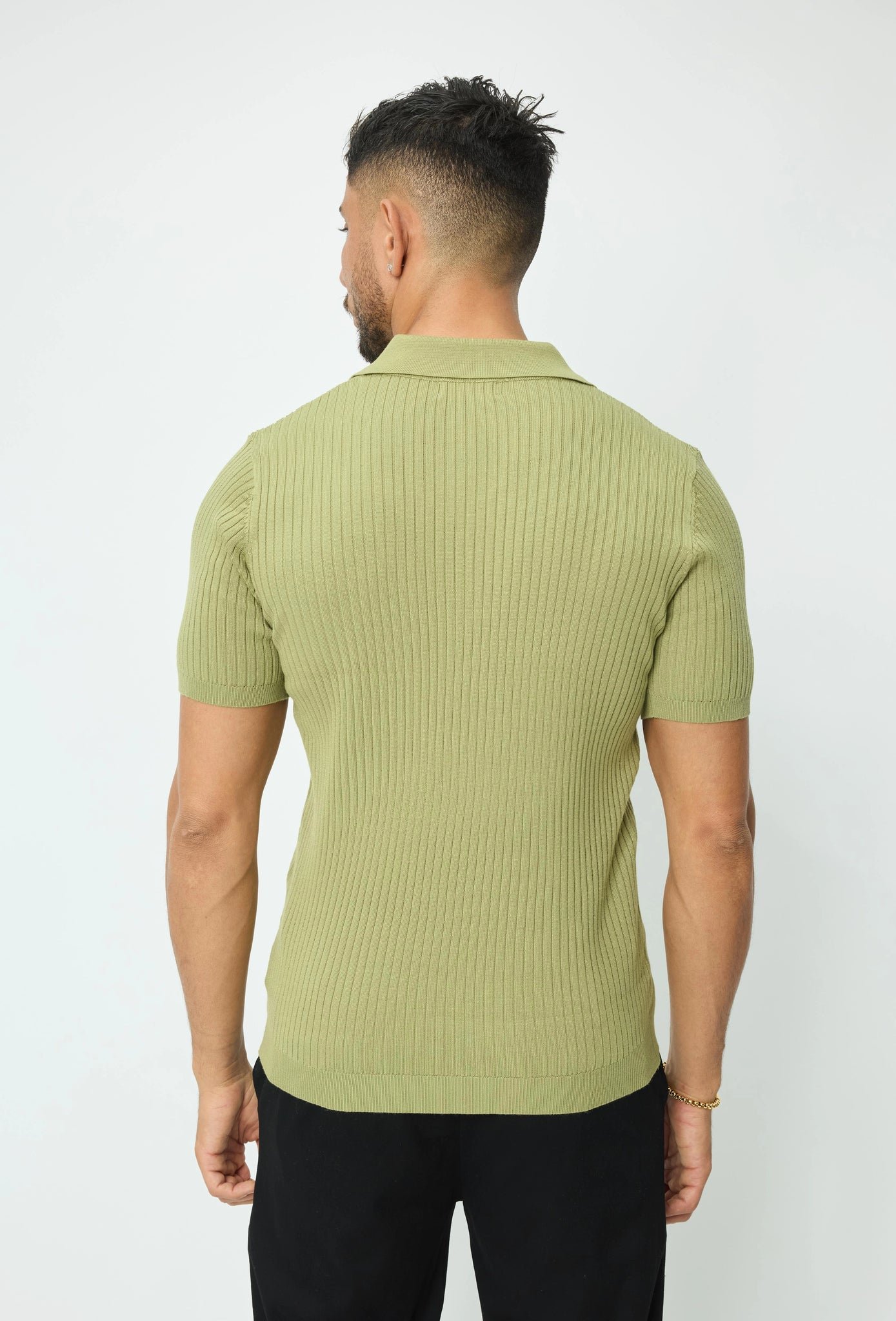 Effen poloshirt met gestreept effect - Afbeelding 2