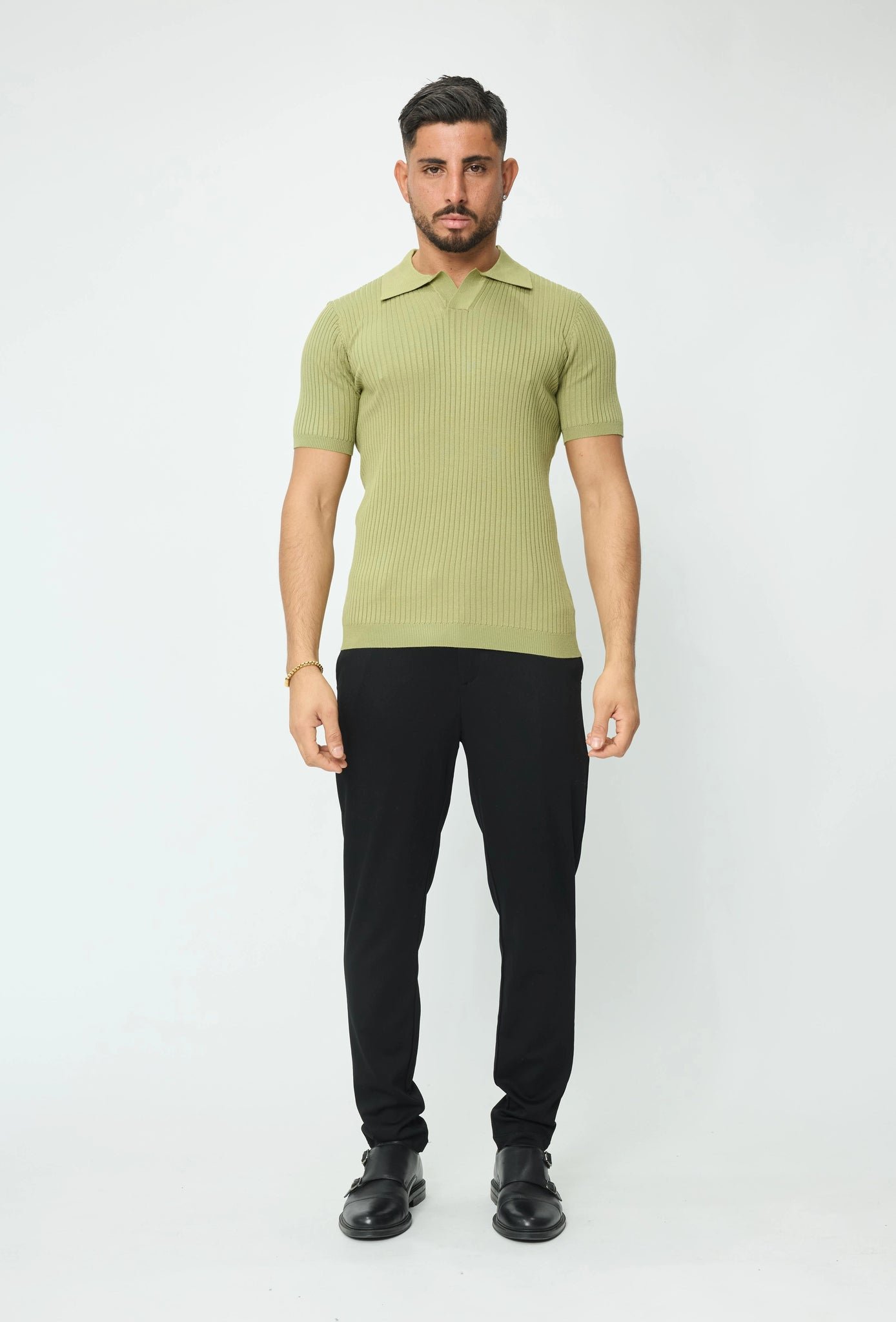 Effen poloshirt met gestreept effect - Afbeelding 3