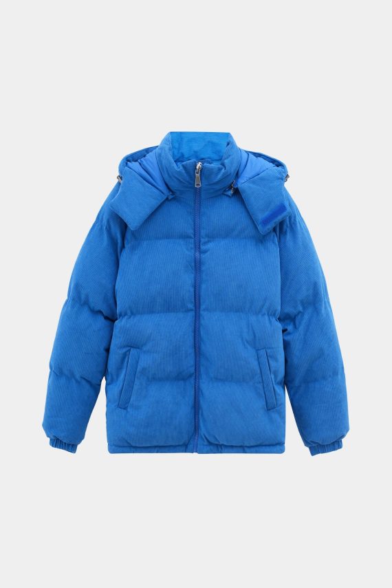 Oversized gewatteerde gestreepte jas