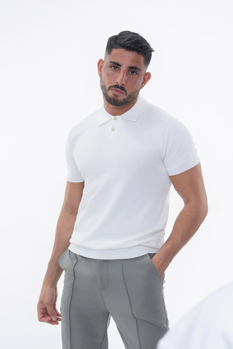 Polo boutonné manches courtes uni en maille - Afbeelding 41