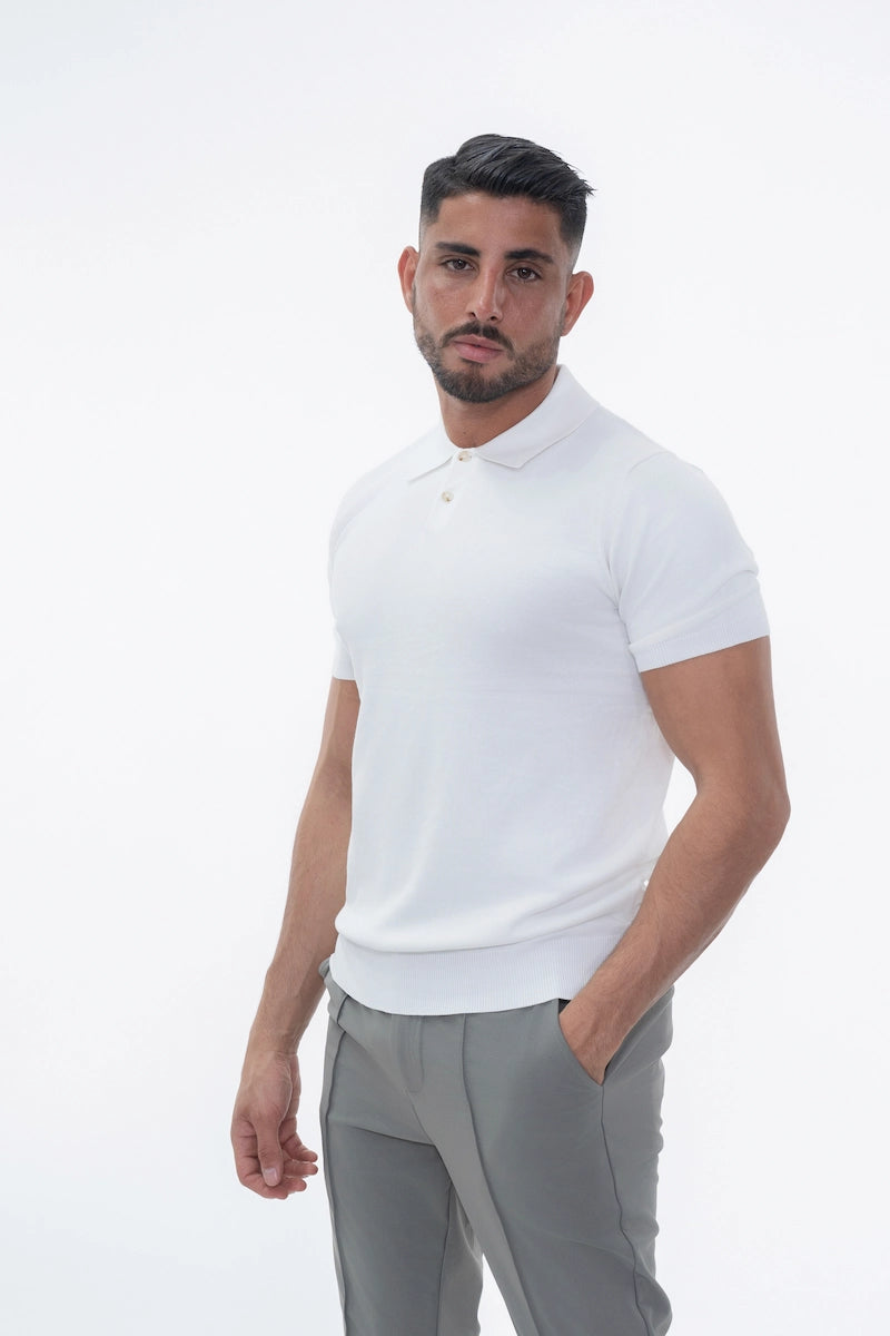 Polo boutonné manches courtes uni en maille - Afbeelding 34