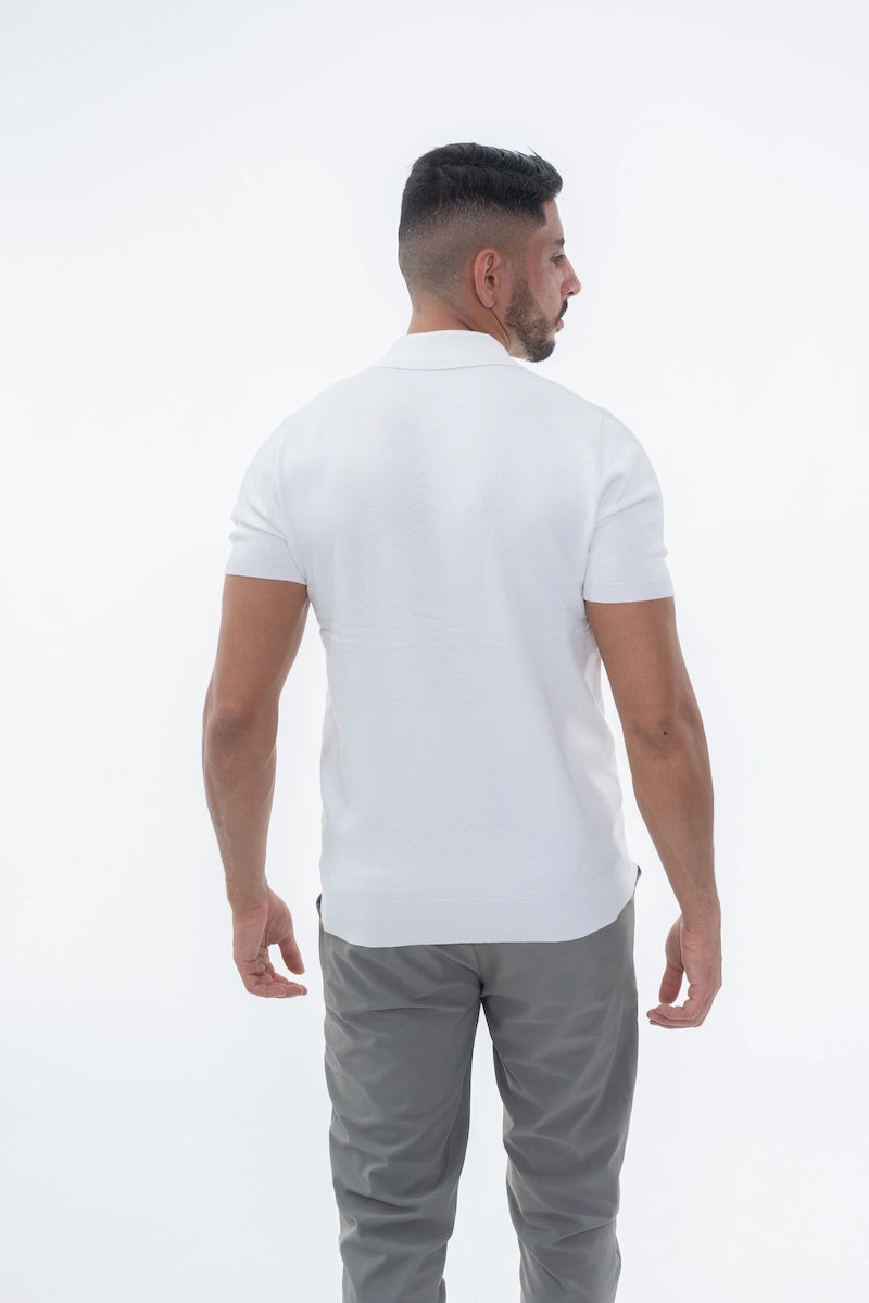 Polo boutonné manches courtes uni en maille - Afbeelding 4