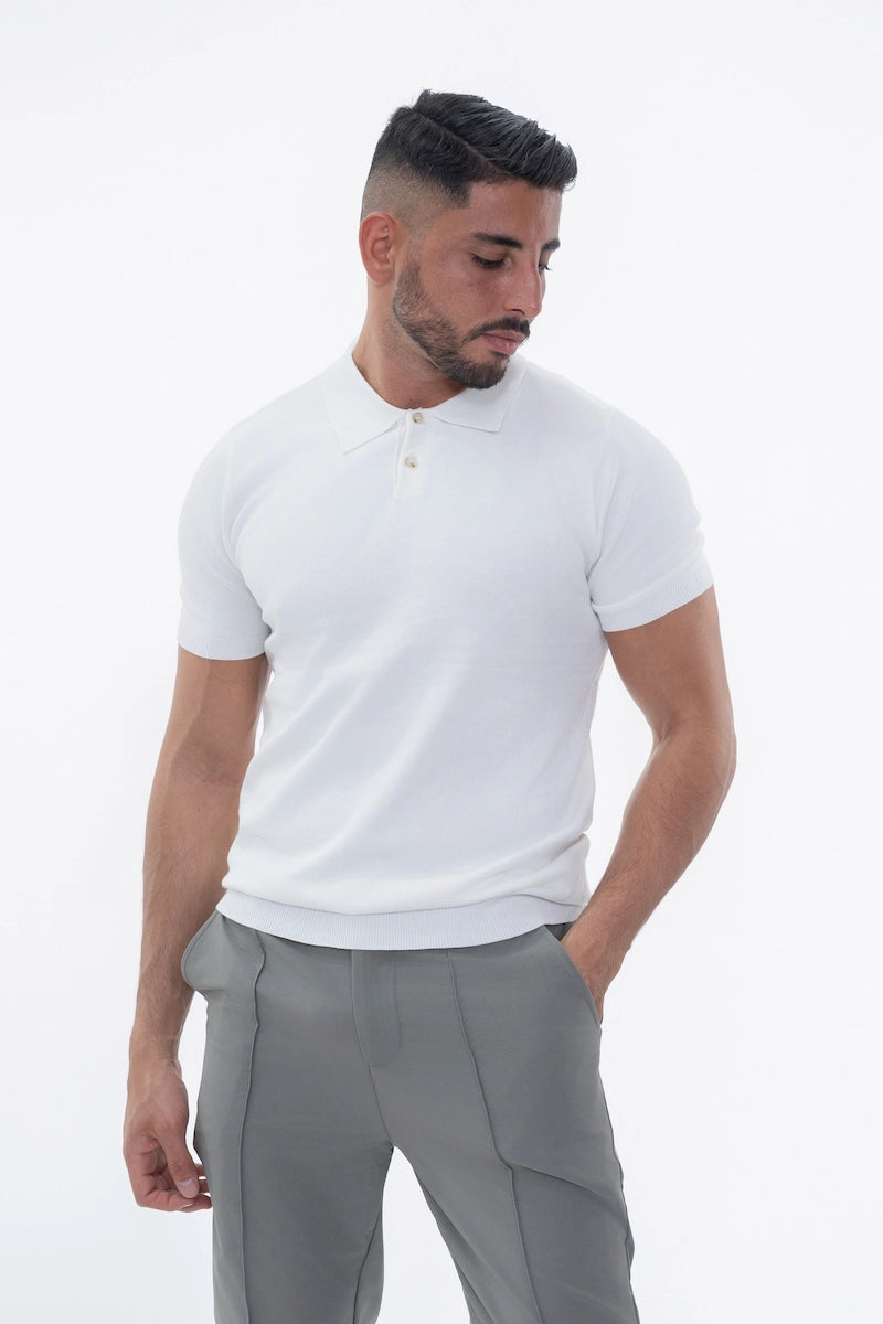 Polo boutonné manches courtes uni en maille - Afbeelding 19