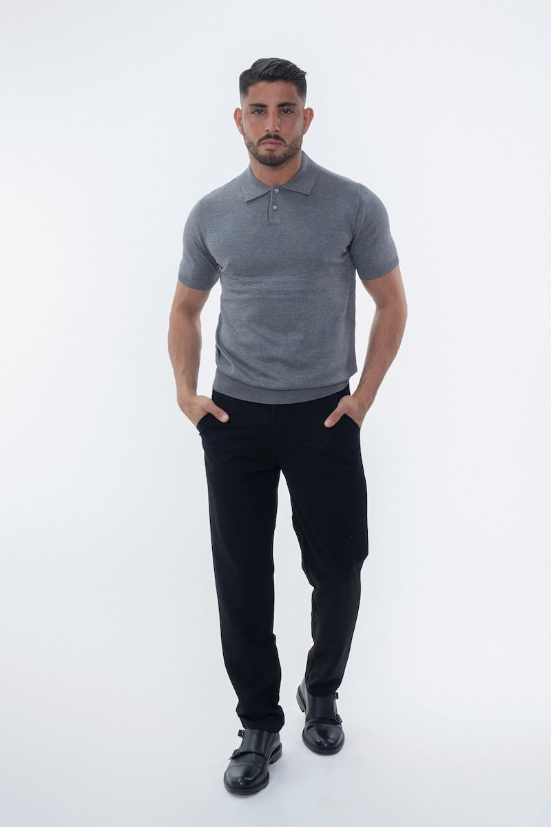 Polo boutonné manches courtes uni en maille - Afbeelding 37