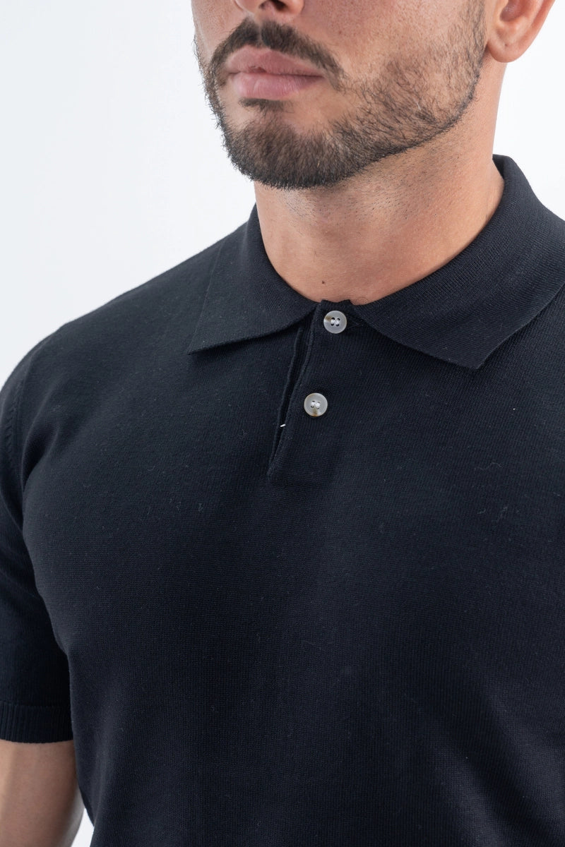 Polo boutonné manches courtes uni en maille - Afbeelding 5