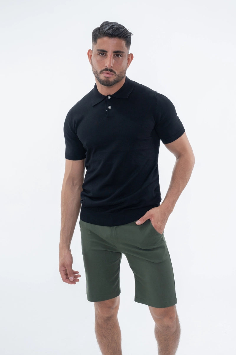 Polo boutonné manches courtes uni en maille - Afbeelding 9