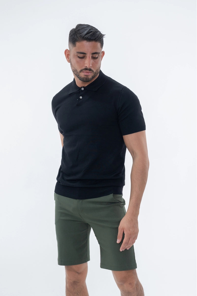 Polo boutonné manches courtes uni en maille - Afbeelding 40