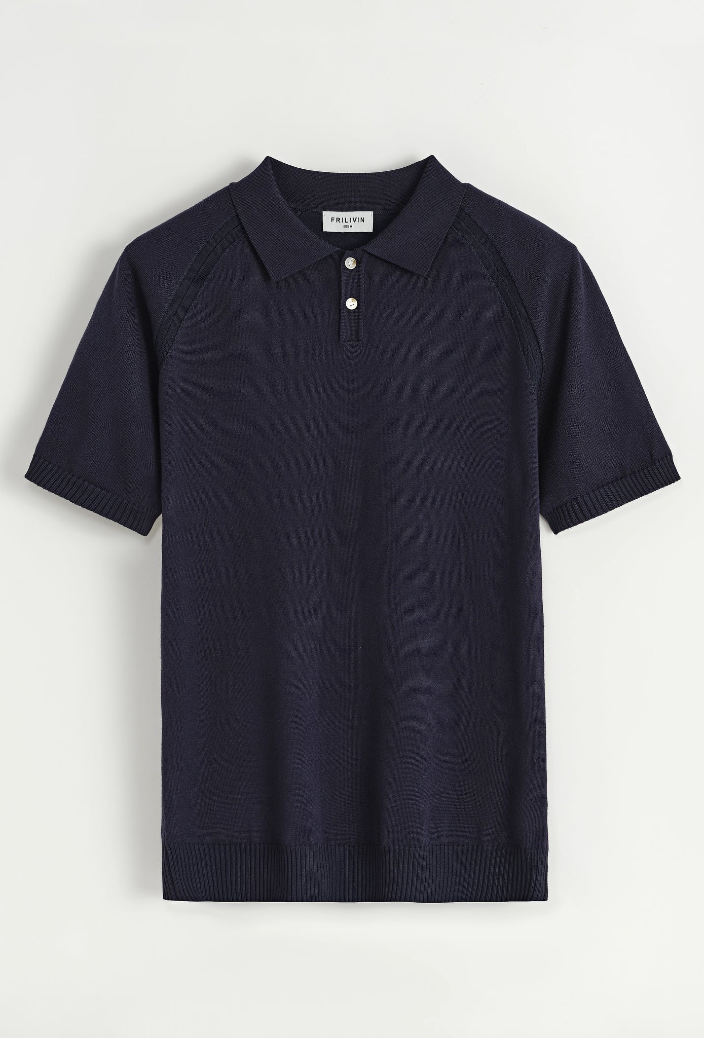 Effen gebreid poloshirt met korte mouwen