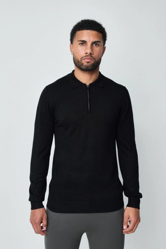 Trui met rits en kraag
