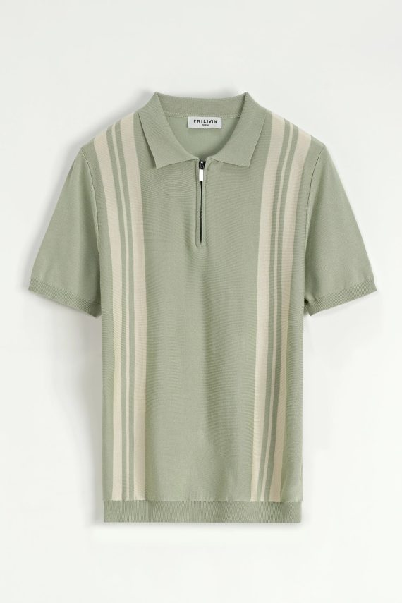 Gestreept poloshirt aan de zijkant
