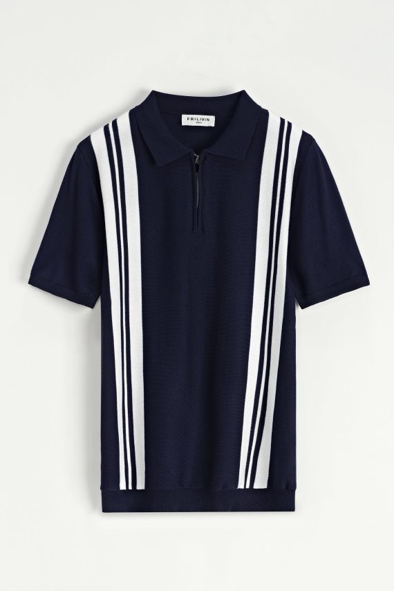 Gestreept poloshirt aan de zijkant