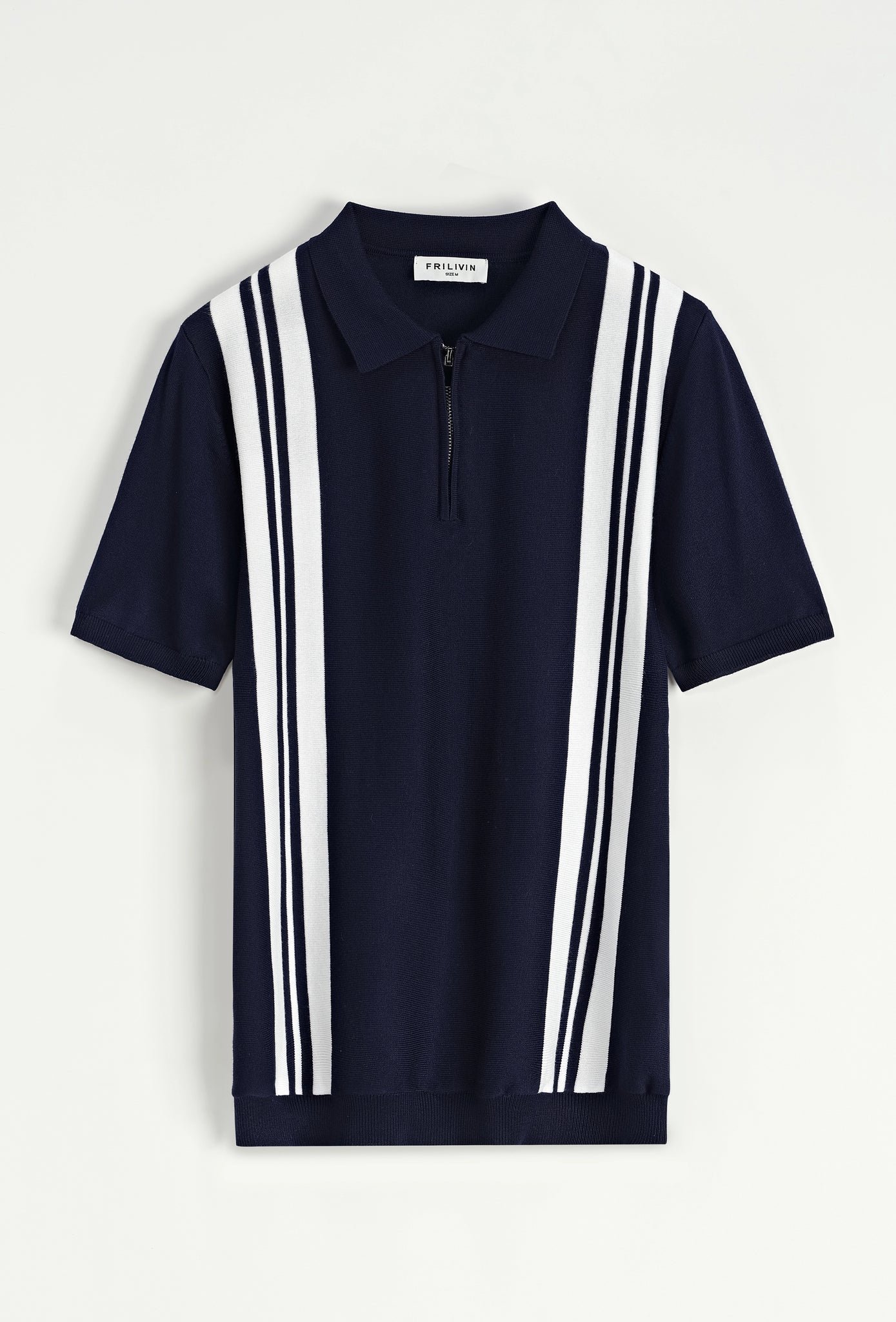 Gestreept poloshirt aan de zijkant