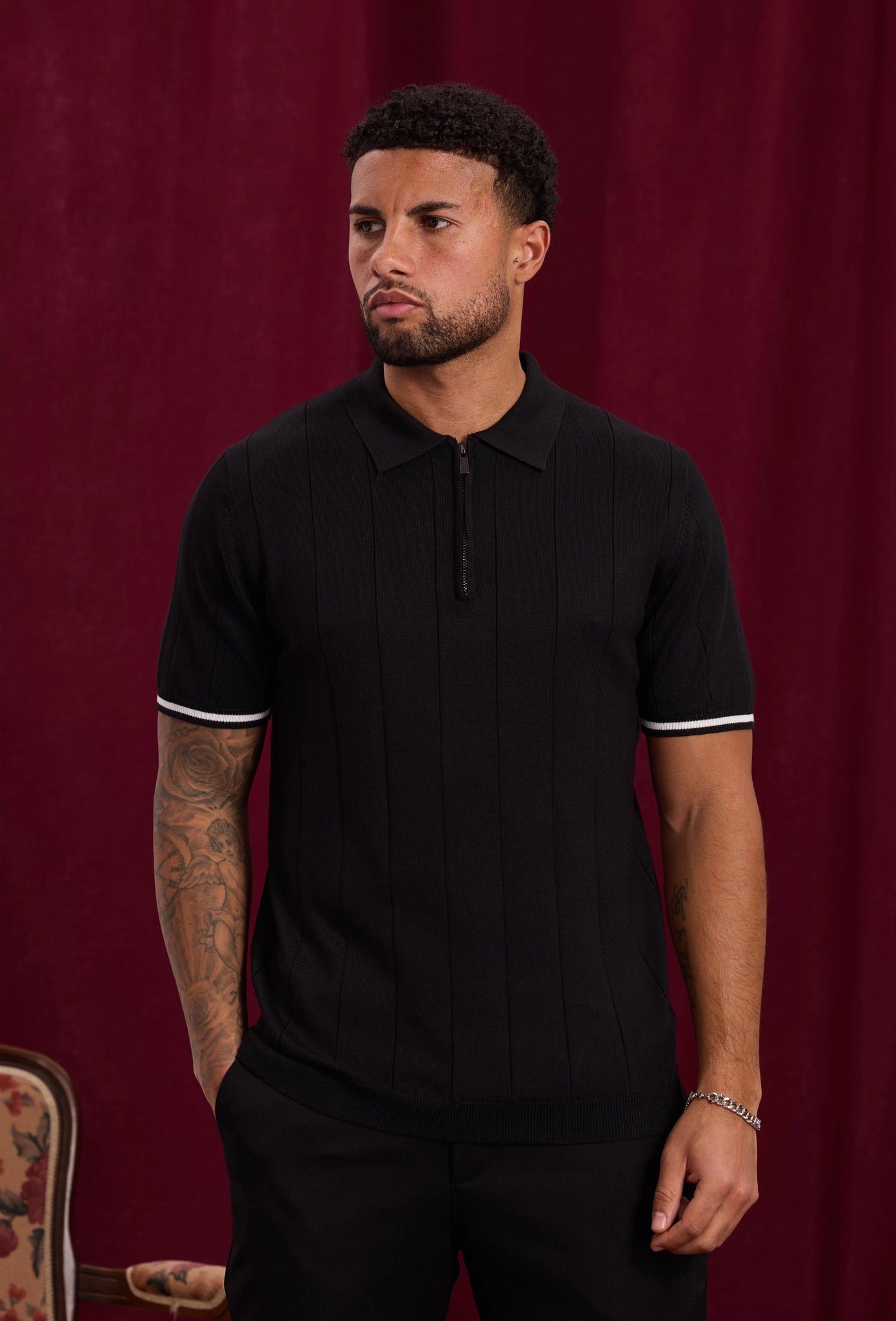 Trui met rits en kraag