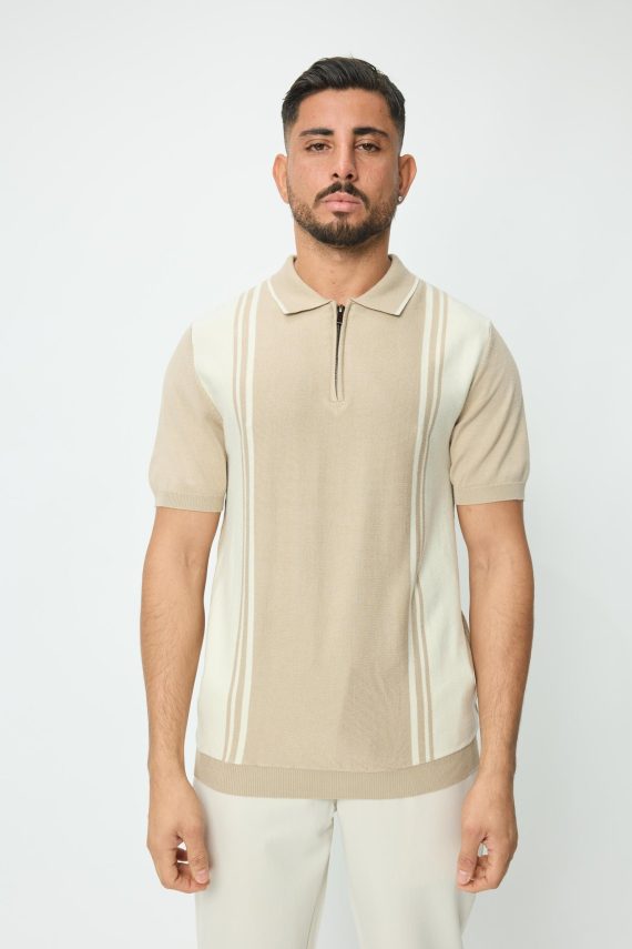 Gestreept poloshirt aan de zijkant
