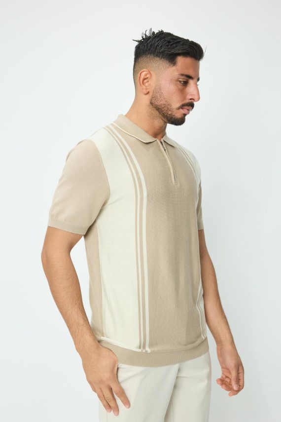 Polo à rayures latérales