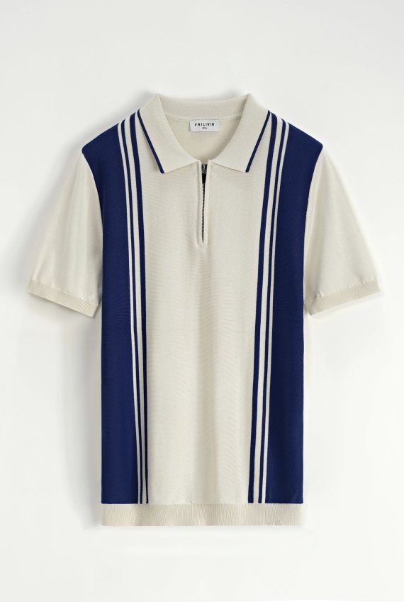 Gestreept poloshirt aan de zijkant