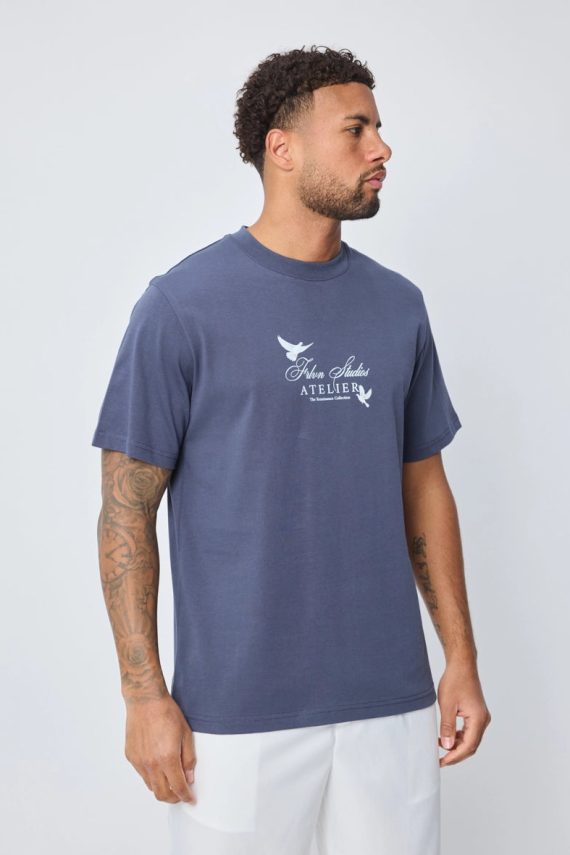 Oversized effen gestreept T-shirt