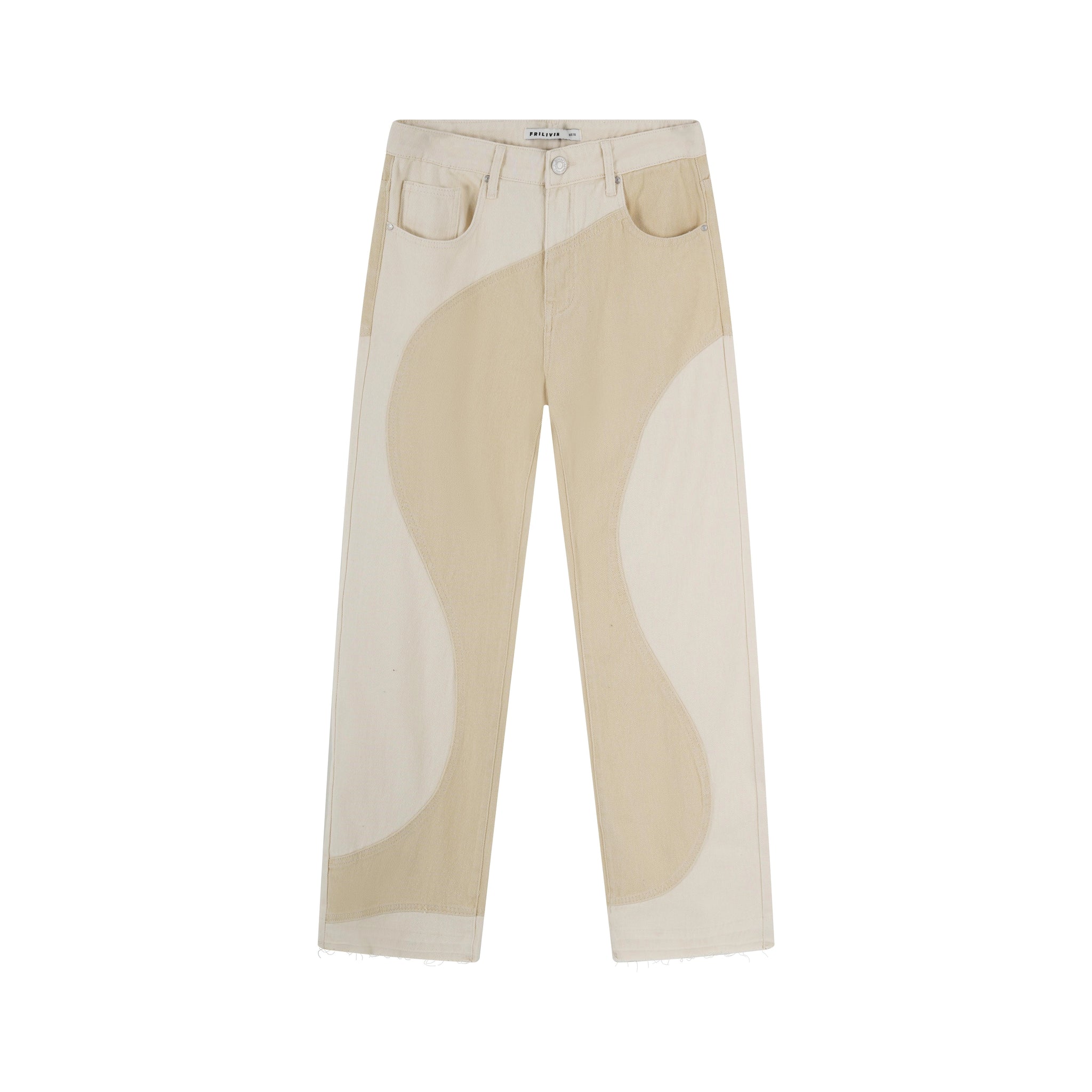 Pantalon bi-couleur en jean coupe large - Afbeelding 8