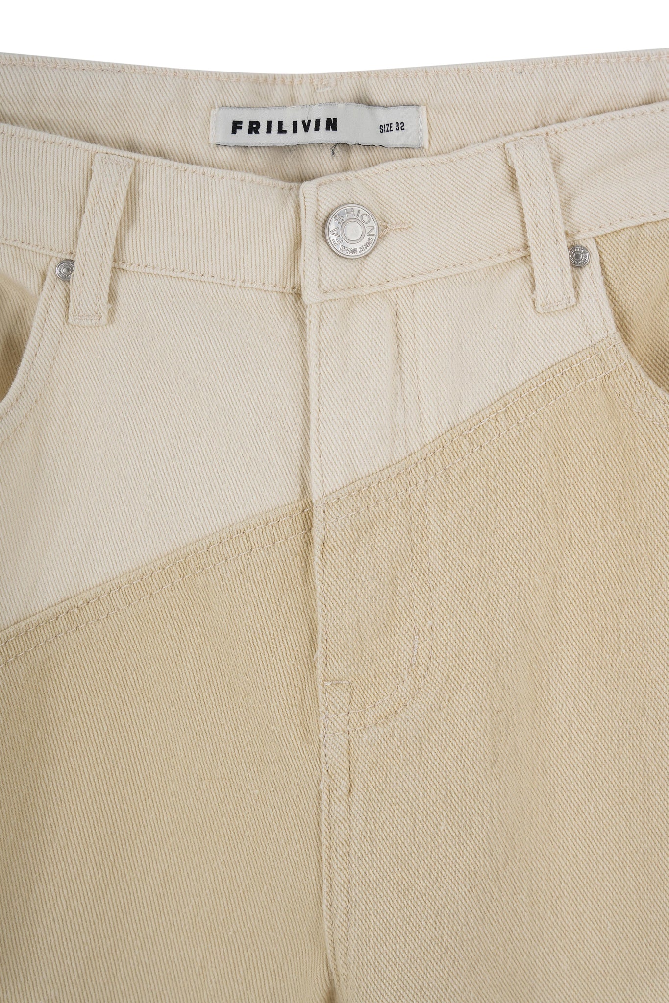 Pantalon bi-couleur en jean coupe large - Afbeelding 9