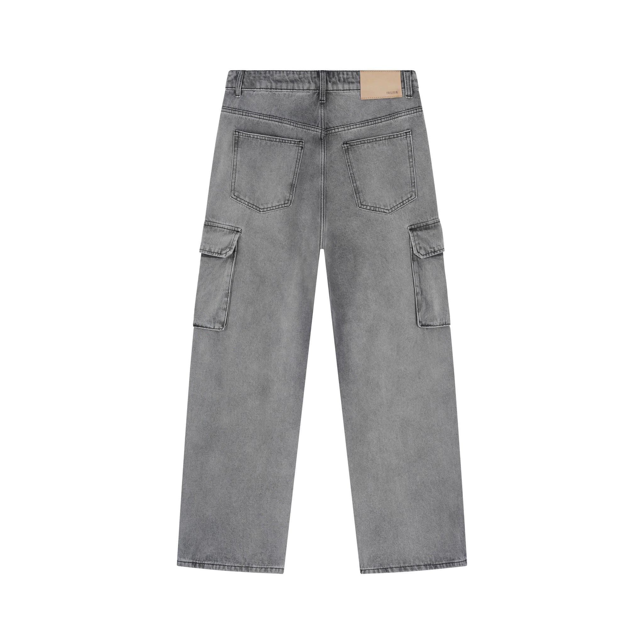Wijde, gemêleerde denim broek - Afbeelding 3