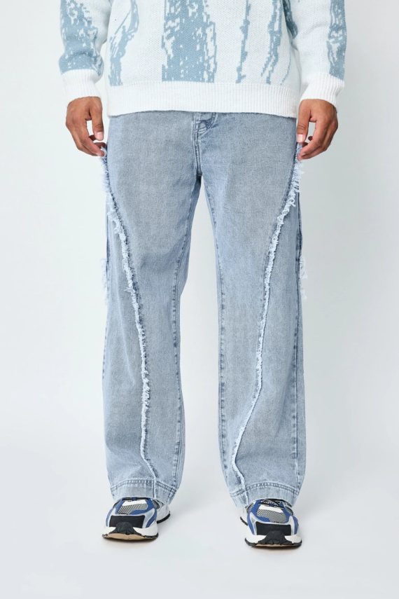 Wijde jeans met ruches