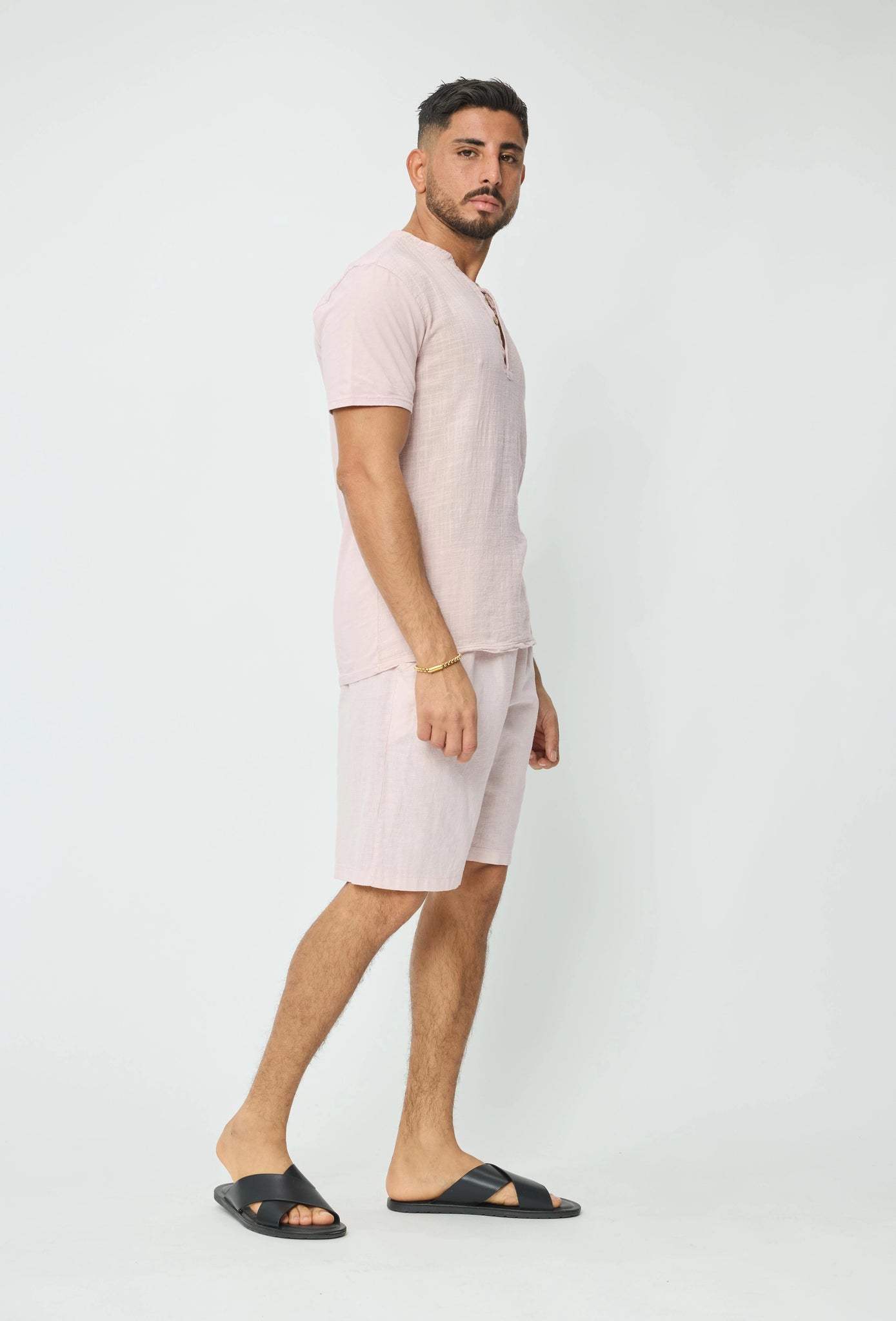 T-shirt met licht linneneffect