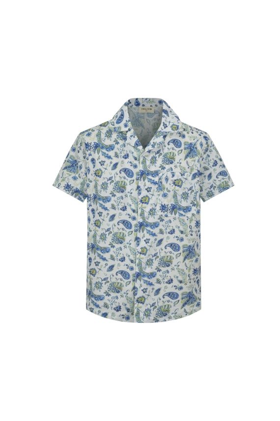 Casual linnen paisley-print overhemd