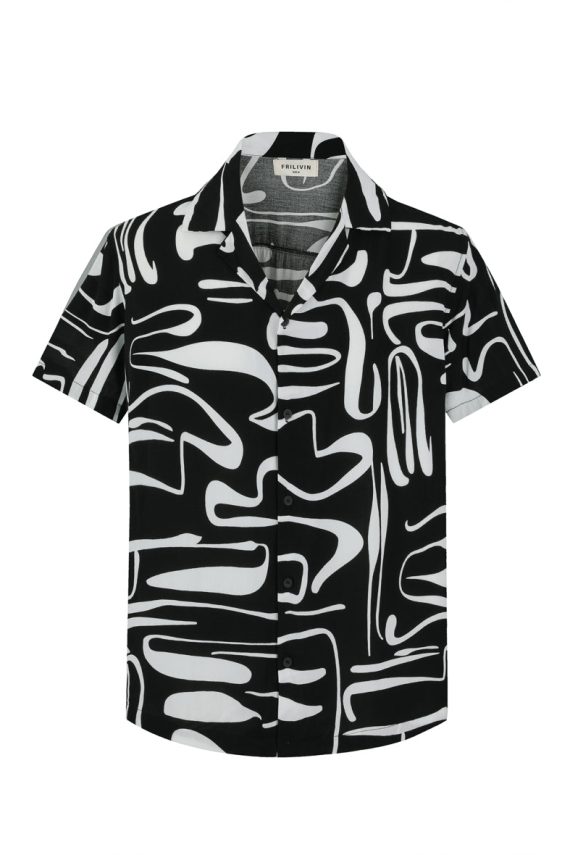 Kort mouwen shirt met abstracte patronen