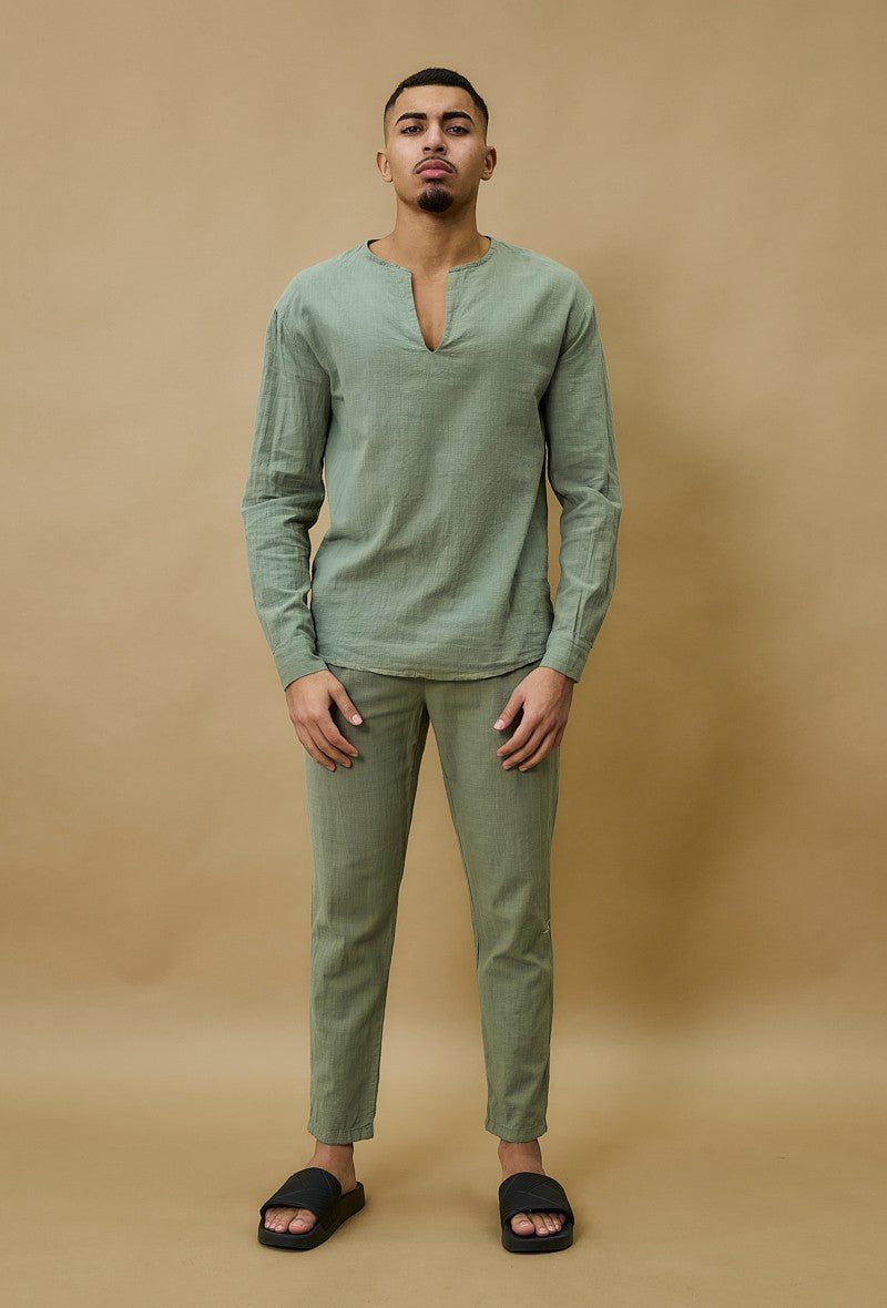 Casual top met v-hals en linneneffect - Afbeelding 5