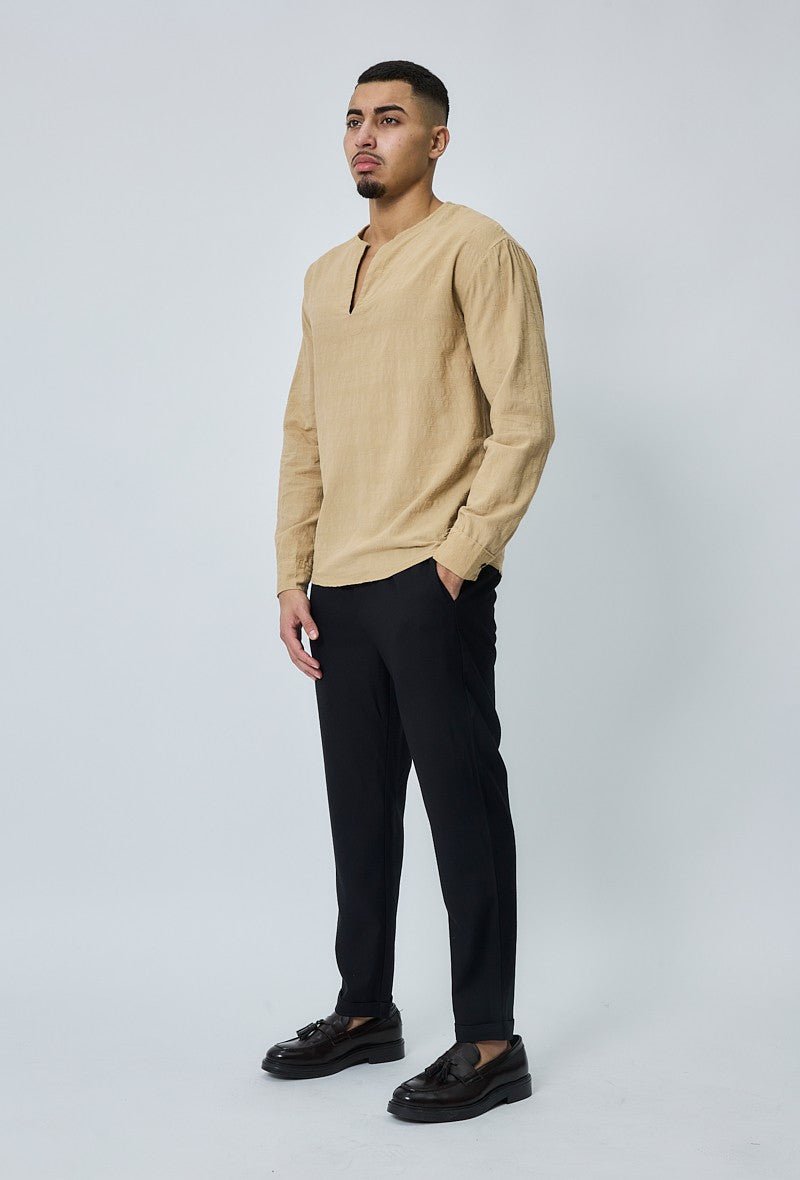 Casual top met v-hals en linneneffect - Afbeelding 6