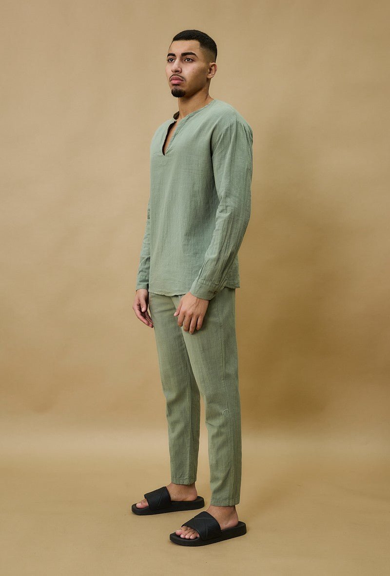 Casual top met v-hals en linneneffect - Afbeelding 6