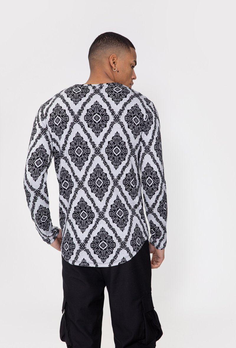 Top met lange mouwen en barokmotief - Afbeelding 10