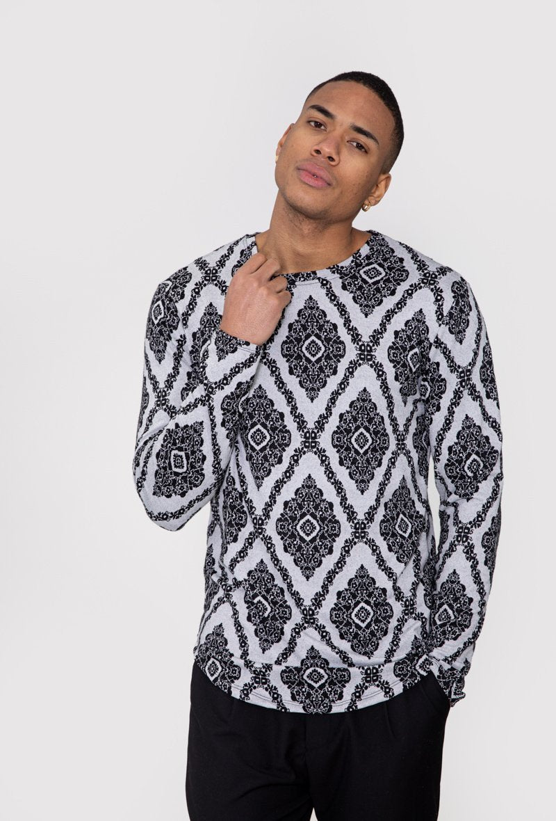 Top met lange mouwen en barokmotief - Afbeelding 2