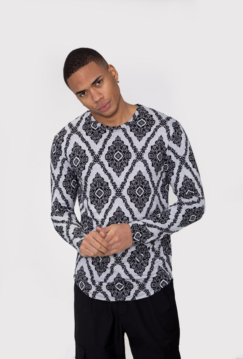 Top met lange mouwen en barokmotief - Afbeelding 8