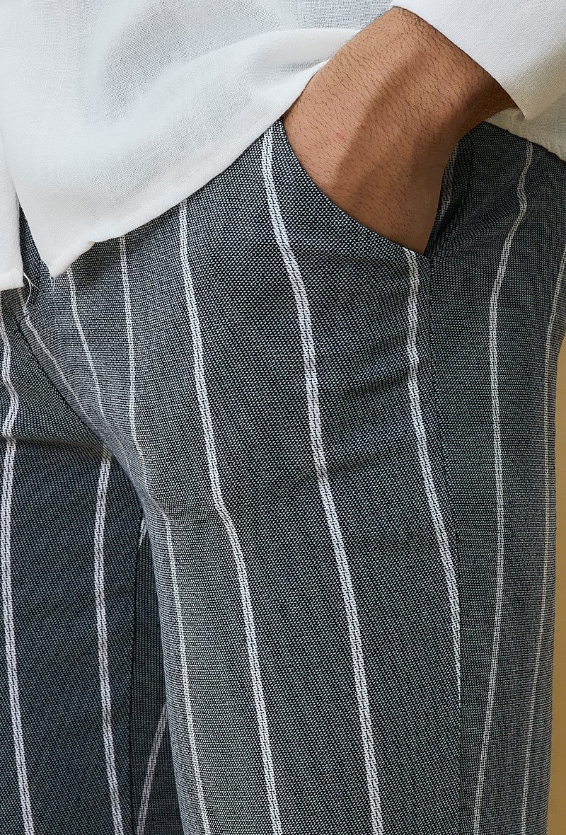 Klassieke gestreepte stretchbroek - Afbeelding 5