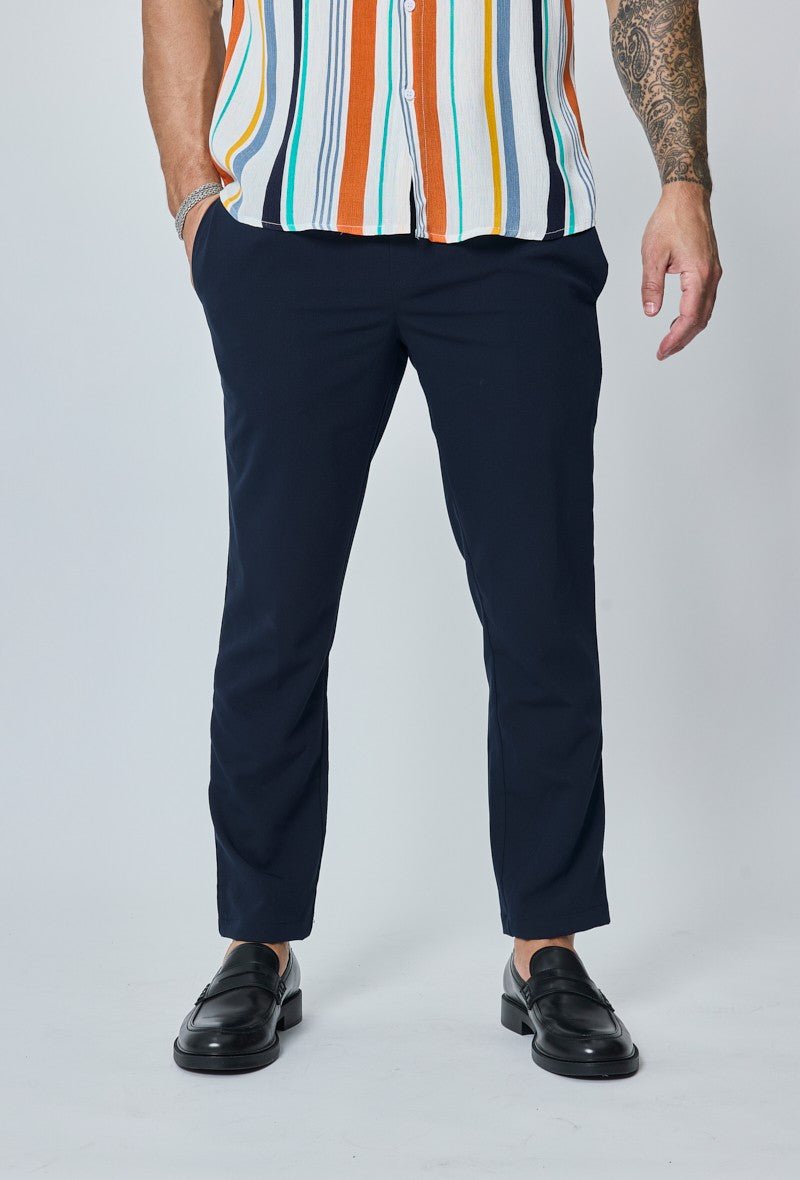 Casual broek met linneneffect